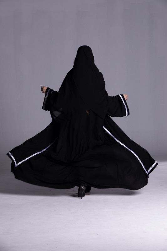 Partially Double Layered Nada Abaya and Embroidery for the borders. AB1018