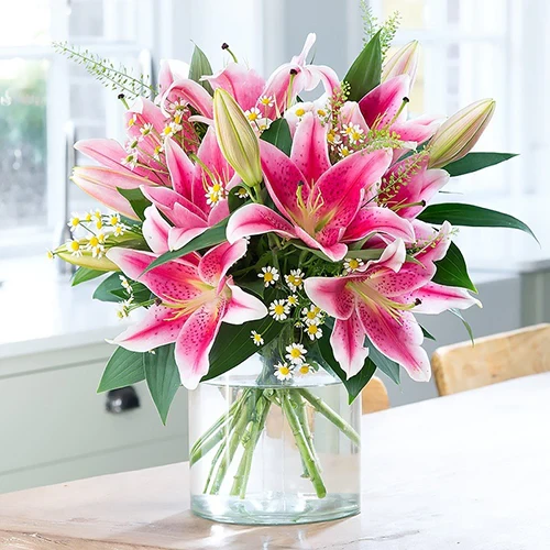Beautiful Stargazer Lilies Centerpiece