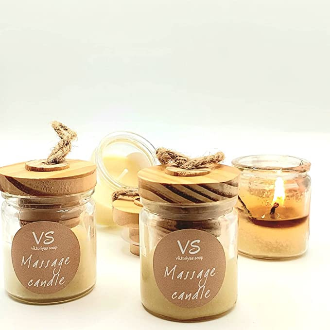 Viktoriya Massage Candle Oil - Romantic Massage for Couples - Amazing Gift for Women & Men ((Orange, Vanilla, Cinnamon, Black Musk))