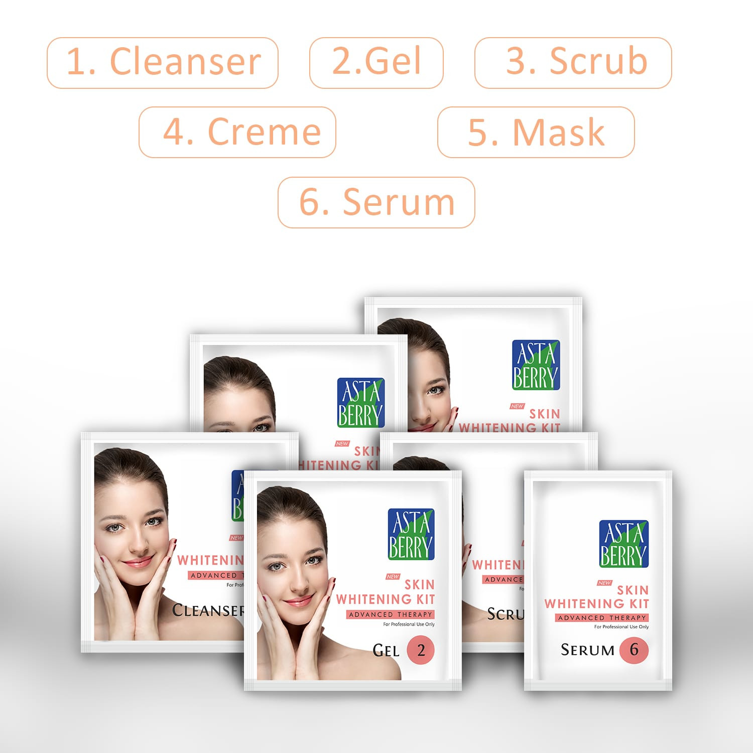 Asta Berry Skin Whitening Kit Adavnced Therapy For Professional