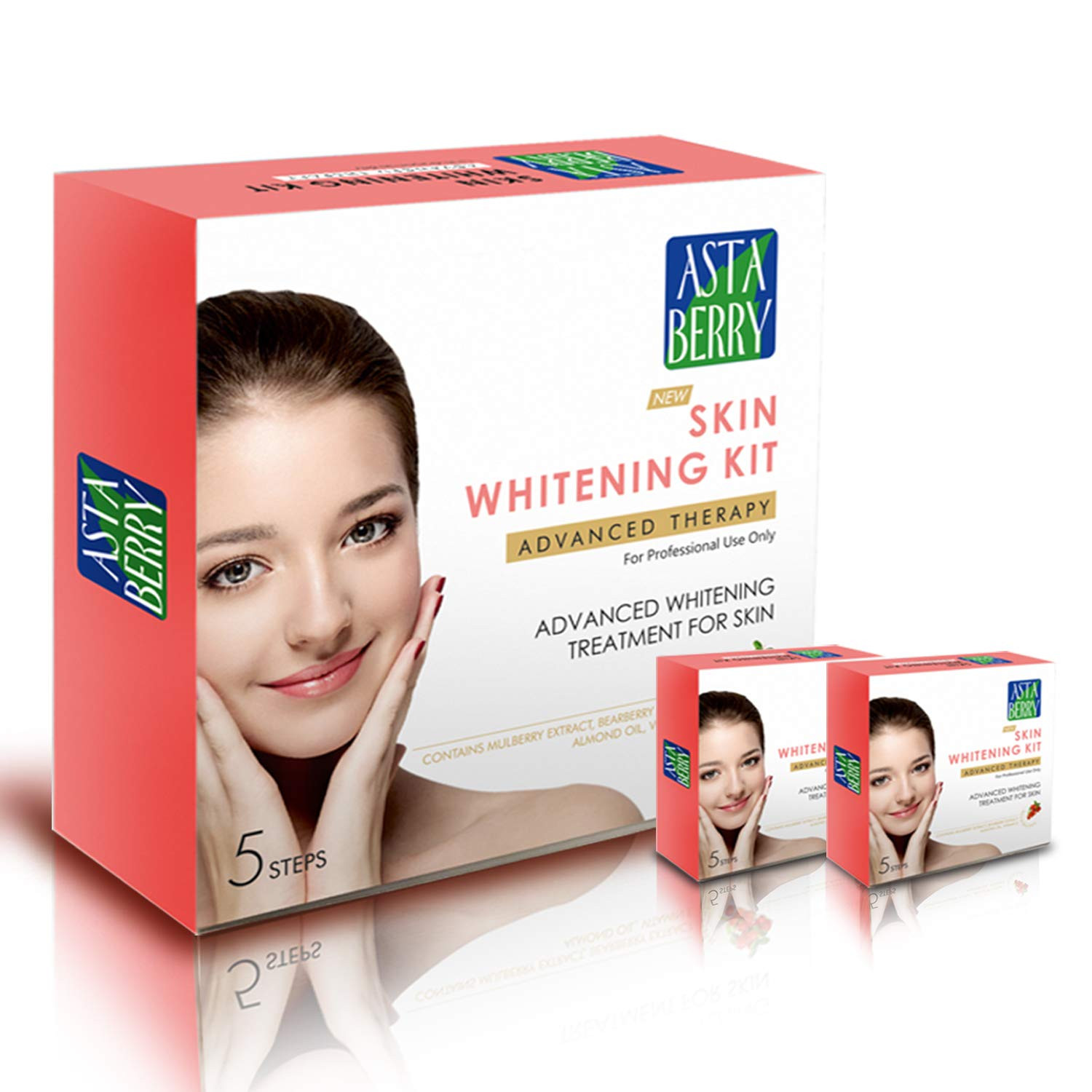 Asta Berry Skin Whitening kit Advanced Therapy For Professional Use Only 5 Steps