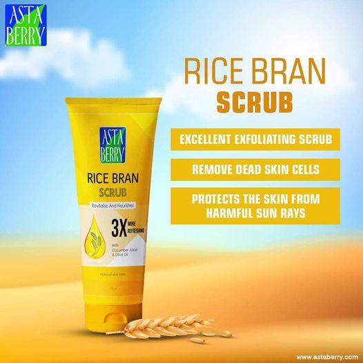 Asta Berry Rice Bran Scrub For 3x Smoother Skin Natural Skin Care 100 ml