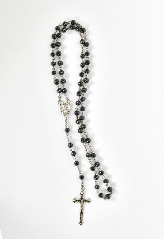 Black hematite rosary 279